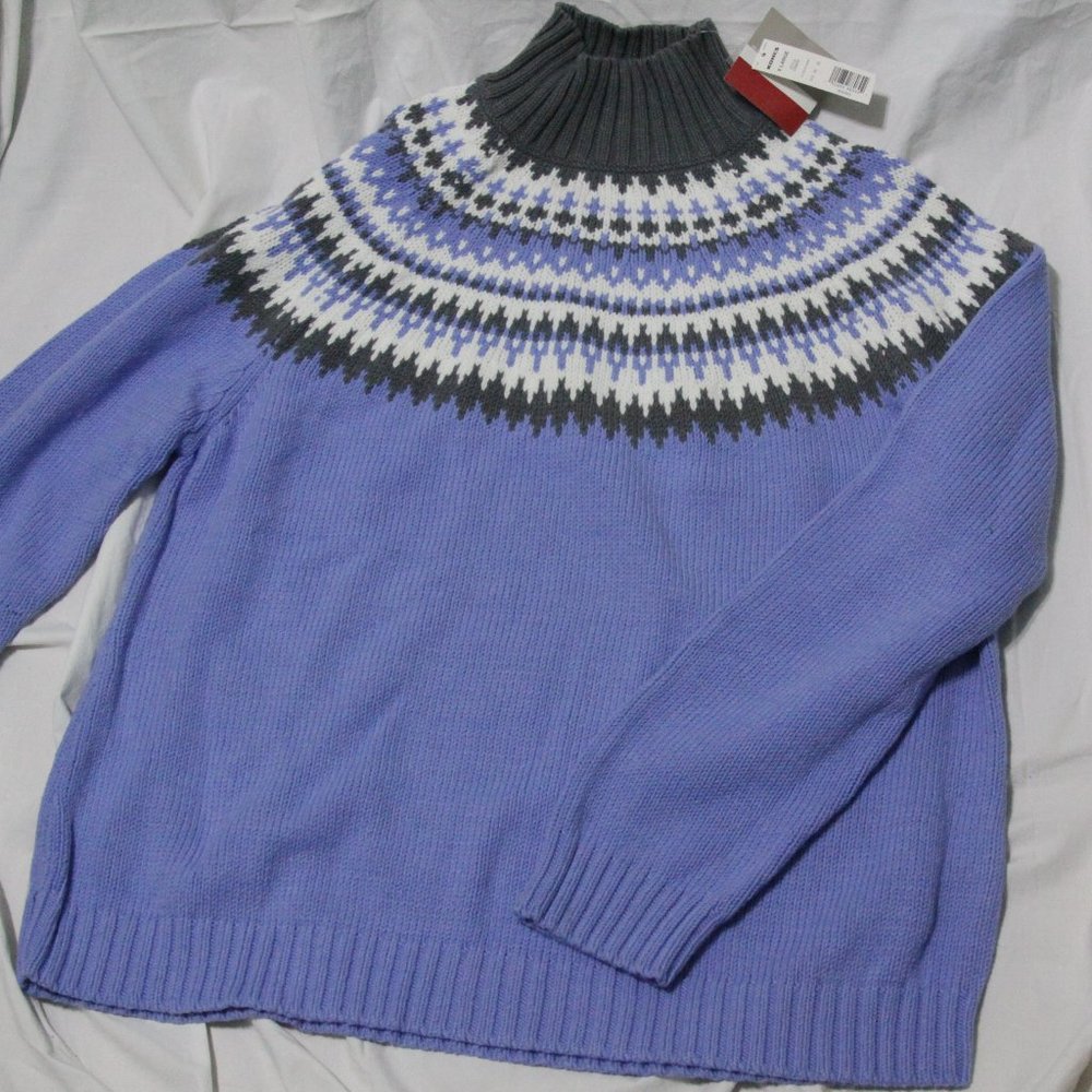 Croft & Barrow Sweater Blue Mockneck X Large